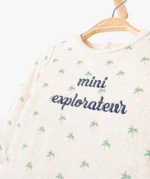 Pyjama bébé garçon en velours imprimé palmiers et broderie vue4 - GEMO(BB COUCHE) - GEMO