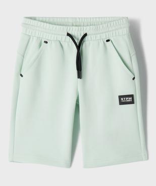 Bermuda en maille extensible à taille élastiquée garçon  vue2 - GEMO (ENFANT) - GEMO