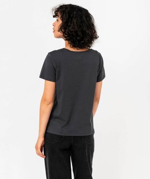 Tee-shirt à manches courtes avec inscription vintage femme vue3 - GEMO(FEMME PAP) - GEMO