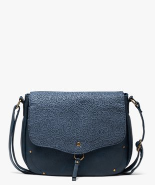 Sac besace avec rabat fleuri façon dentelle femme vue1 - GEMO (ACCESS) - GEMO