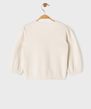 Sweat à boutons pression en maille fantaisie bébé fille vue4 - GEMO(BEBE DEBT) - GEMO