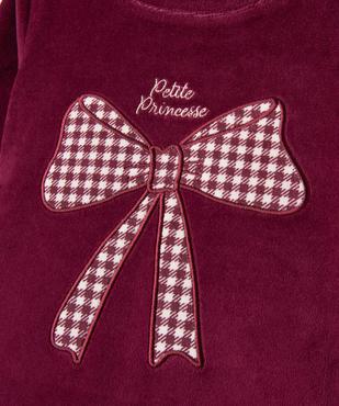 Pyjama en velours à motif pied-de-poule fille vue2 - GEMO 4G FILLE - GEMO