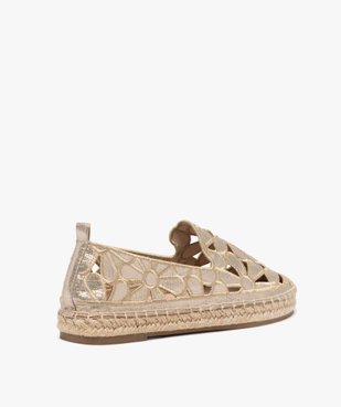 Espadrilles en toile fleurie ajourée et pailletée femme vue4 - GEMO (SPORTSWR) - GEMO