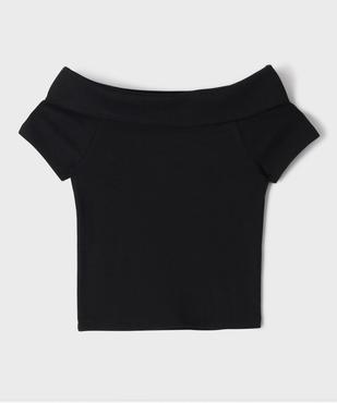 Tee-shirt manches courtes avec col Bardot fille vue3 - GEMO 4G FILLE - GEMO