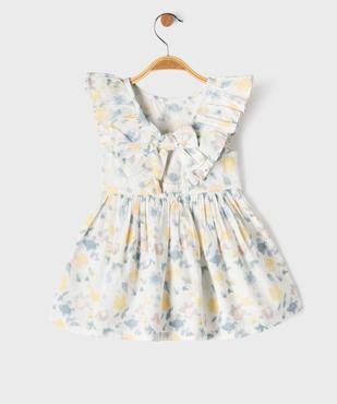 Robe courte à volants en coton fleuri bébé fille  vue5 - GEMO(BEBE DEBT) - GEMO