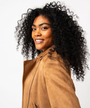 Blouson en suédine esprit biker femme vue6 - GEMO 4G FEMME - GEMO