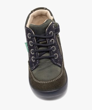 Bottillons garçon en cuir bicolore à zip et à lacets - Kickers vue5 - KICKERS - GEMO
