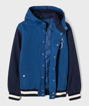 Blouson teddy à capuche style université américaine garçon - Camps United vue2 - CAMPS - GEMO