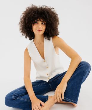 Gilet sans manches à boutons dorés femme vue5 - LULUCASTAGNETTE - GEMO