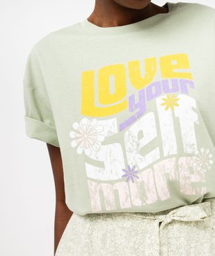 Tee-shirt à manches courtes avec motif hippie femme vue5 - GEMO 4G FEMME - GEMO