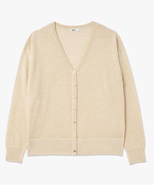 Gilet à col V en maille fine pailleté d'or femme vue4 - GEMO(FEMME PAP) - GEMO