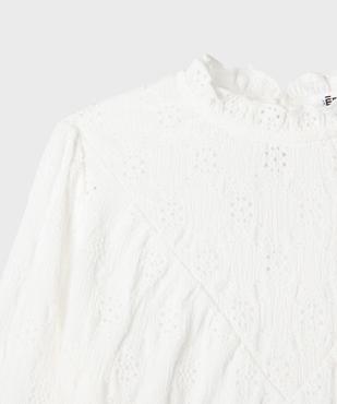 Blouse brodée à manches longues fille vue2 - GEMO 4G FILLE - GEMO