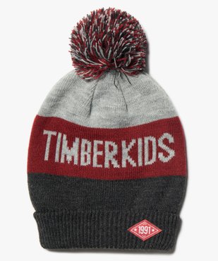 Bonnet garçon tricolore avec pompon vue1 - GEMO (ENFANT) - GEMO