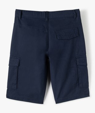 Bermuda cargo en twill uni coupe Regular garçon vue3 - GEMO 4G GARCON - GEMO