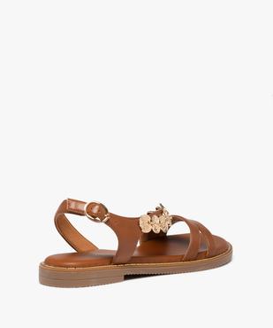 Sandales femme à talon plat avec bijoux métallisés vue4 - GEMO (CASUAL) - GEMO