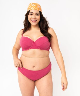 Bas de maillot de bain en maille scintillante femme grande taille vue3 - GEMO 4G FEMME - GEMO