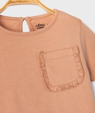 Tee-shirt manches courtes avec poche fantaisie bébé fille vue2 - GEMO 4G BEBE - GEMO