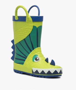 Bottes de pluie garçon à anses motif dinosaure en relief vue2 - GEMO (ENFANT) - GEMO