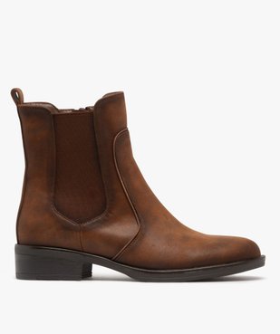 Boots femme fourrées style Chelsea en suédine vue1 - GEMO (CASUAL) - GEMO