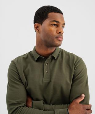 Polo à manches longues en maille fantaisie homme vue3 - GEMO 4G HOMME - GEMO