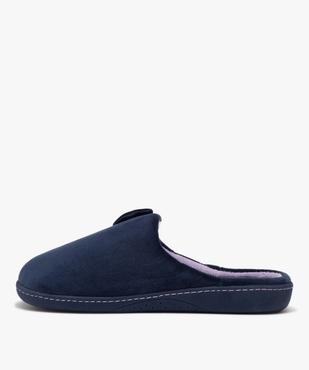 Chaussons femme pantoufles en velours uni avec noeud - Isotoner vue3 - ISOTONER - GEMO