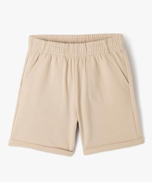 Short en maille légère avec revers garçon vue1 - GEMO (ENFANT) - GEMO