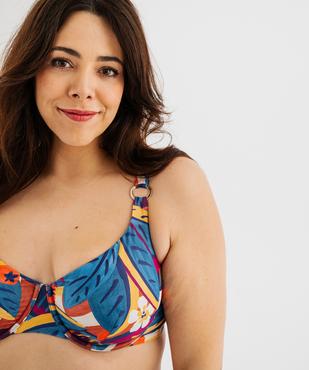 Haut de maillot de bain emboîtant à armatures imprimé femme vue1 - GEMO (PLAGE) - GEMO