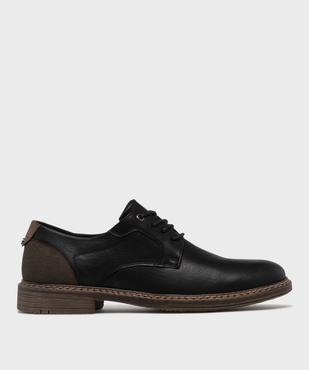 Derbies à lacets avec empiècements contrastants homme - Mario Baldano vue2 - MARIO BALDANO - GEMO