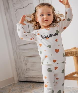 Pyjama 2 pièces en velours à motifs coeurs bébé vue5 - GEMO 4G BEBE - GEMO