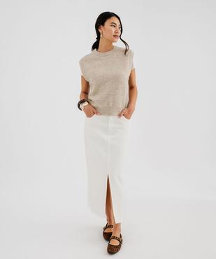 Pull sans manches chiné avec de la laine femme vue4 - GEMO(FEMME PAP) - GEMO