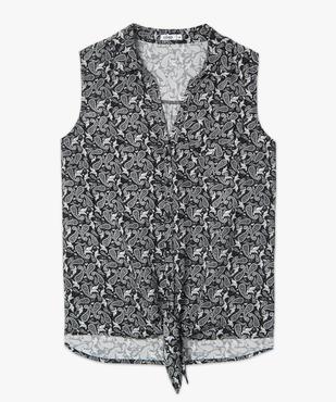 Chemise sans manches imprimée avec nœud dans le bas femme vue4 - GEMO 4G FEMME - GEMO
