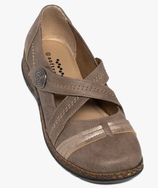 Ballerines confort à brides croisées fermeture scratch femme vue5 - SOFTRELAX - GEMO
