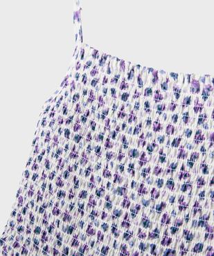 Robe à bretelles à motifs fleuris avec buste smocké fille vue2 - GEMO (JUNIOR) - GEMO
