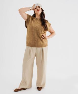 Pull sans manches avec maille ajourée sur l’avant femme grande taille vue4 - GEMO (G TAILLE) - GEMO