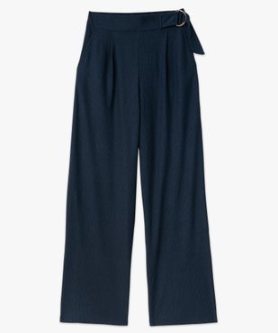 Pantalon large en maille fluide texturée femme vue4 - GEMO(FEMME PAP) - GEMO