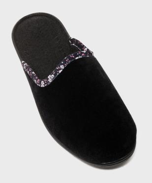 Chaussons mules en velours avec biais à motifs fleuris femme vue5 - G'FLEX - GEMO