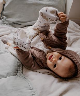 Gilet à capuche en maille torsadée doublé sherpa bébé garçon vue6 - GEMO(BB COUCHE) - GEMO