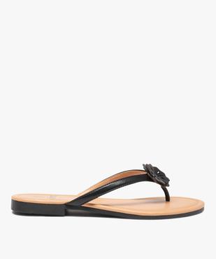 Tongs femme à petit talon plat et fleur sur l’entre-doigts vue1 - GEMO (CASUAL) - GEMO