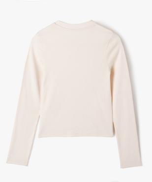 Tee-shirt à manches longues en maille côtelée fille vue4 - GEMO (JUNIOR) - GEMO