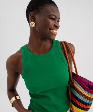 Débardeur en maille côtelée emmanchures américaines femme vue2 - GEMO 4G FEMME - GEMO