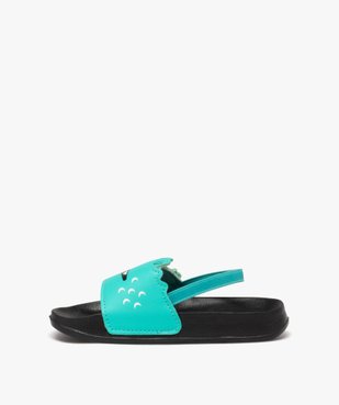 Mules de piscine garçon avec bride talon élastique et bandeau crocodile à scratch vue3 - GEMO (PLAGE) - GEMO