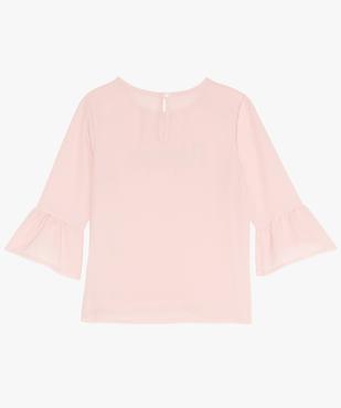 Blouse fille à manches volantées et inscription pailletée vue2 - GEMO (ENFANT) - GEMO