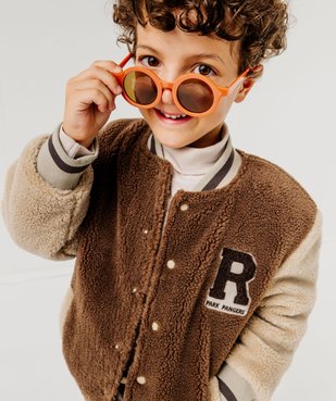 Sweat boutonné en maille peluche garçon vue1 - GEMO (ENFANT) - GEMO