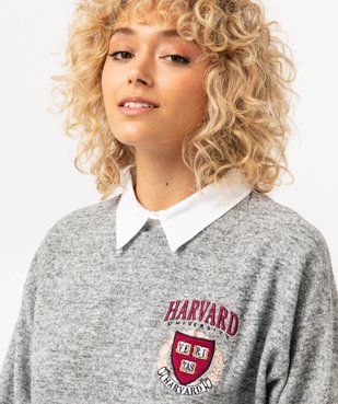 Pull avec chemise effet 2 en 1 femme - Harvard vue2 - HARVARD - GEMO