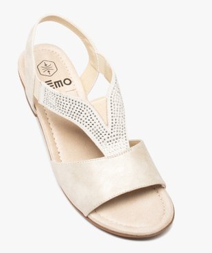 Sandales femme confort à talon et brides élastiques à strass vue5 - GEMO (CONFORT) - GEMO