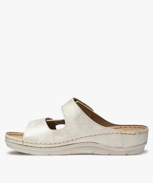 Mules femme confort dessus larges brides à scratch vue3 - GEMO (CONFORT) - GEMO