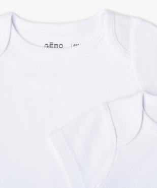 Bodies bébé manches courtes (lot de 3) 100% coton biologique vue2 - GEMO 4G BEBE - GEMO