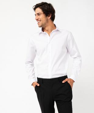 Chemise manches longues coupe droite en coton stretch homme vue1 - GEMO 4G HOMME - GEMO