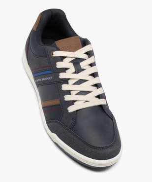Baskets basses à lacets et jeu de matières homme vue6 - URBAN STEPS - GEMO