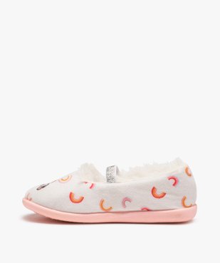 Chaussons fille ballerines en velours brodées licorne vue3 - GEMO (ENFANT) - GEMO